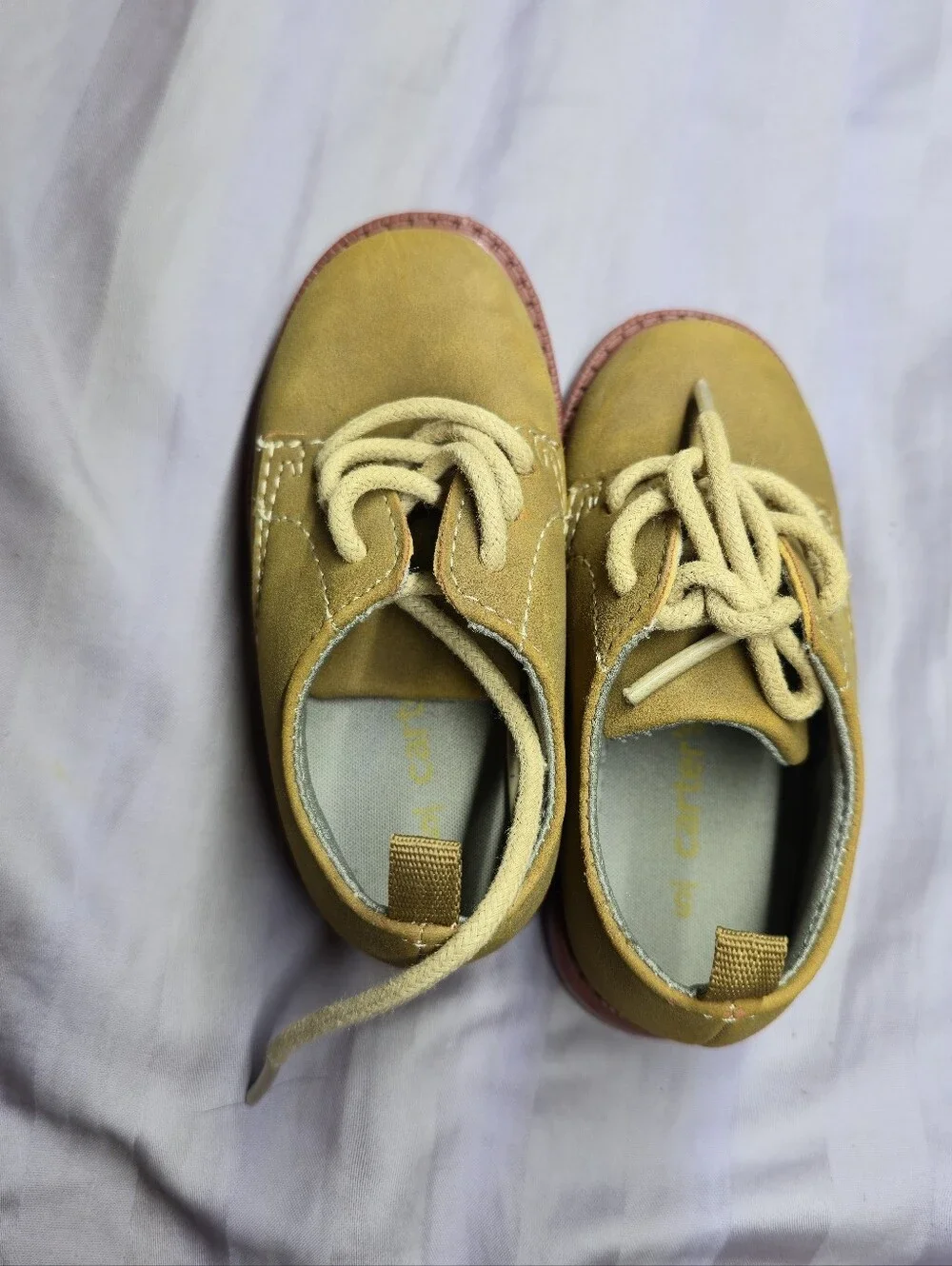 Carter's Boys Size 5 Tan Suede Lace Up Oxfords